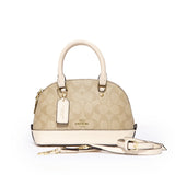 Coach Mini Bennett Satchel In Cross Grain Beige