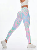 Women's Printed High Waist Stretch Sports Leggings