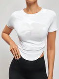 Backless Crop Raglan Sleeve T-Shirt