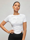 Backless Crop Raglan Sleeve T-Shirt