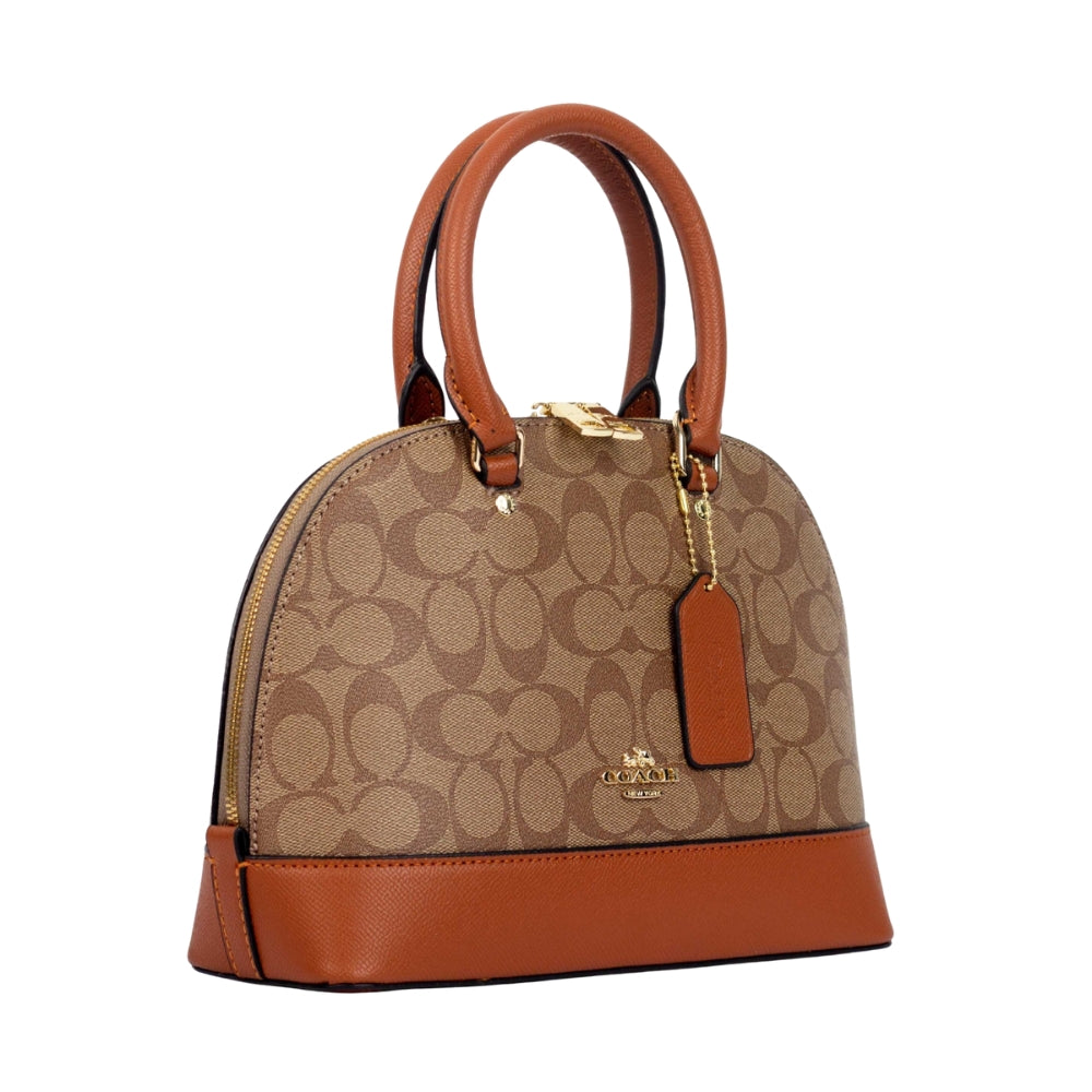 Coach-Medium-Bennett-Satchel-In-Cross Grain Brown