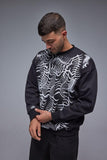 Spider Printed Unisex Oversize Crew Neck Sweatshirt