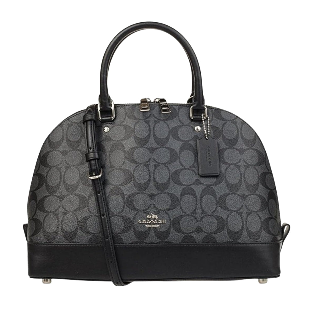 Coach-Medium-Bennett-Satchel-In-Cross Grain Black