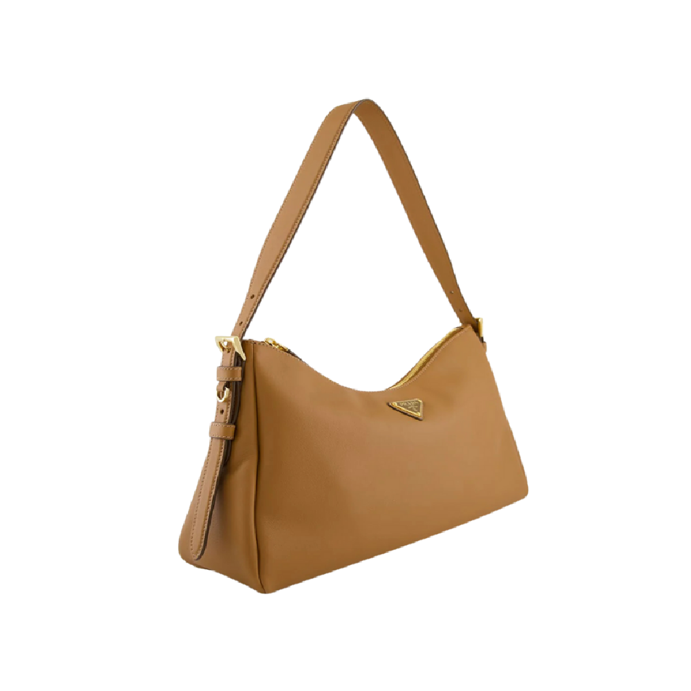Prada Brown Leather Medium Shoulder Bag