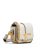 Tod's Timeless Crossbody Bag In Leather Micro White