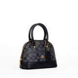 Coach Mini Bennett Satchel In Cross Grain Black