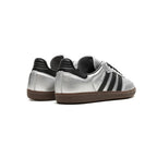 Adidas Samba OG  Sneakers, Metallic Silver, Black, and Gham