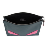 Fendi Grey and Pink Bag Bugs Pouch