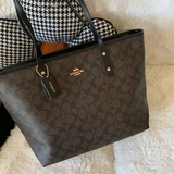 Coach Signature City Tote Bag Dark Brown