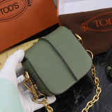 Tod's Timeless Crossbody Bag In Leather Micro Green