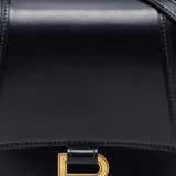 Balenciaga Black Leather Hourglass Box Top Handle Bag