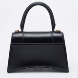 Balenciaga Black Leather Hourglass Box Top Handle Bag