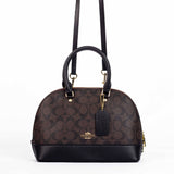 Coach Mini Bennett Satchel In Cross Grain Brown