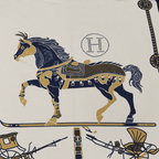Hermès Horses & Carriage Wool Scarf – Green & Beige