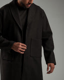 Oversized Knitted Sweater Black Coat Casual Lapel Warm Overcoat With Pockets