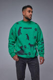 Sweatshirt - Green - Oversize