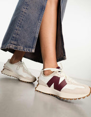 New Balance 327 Low Top Sneaker 'White Dark Red' - All About Eg