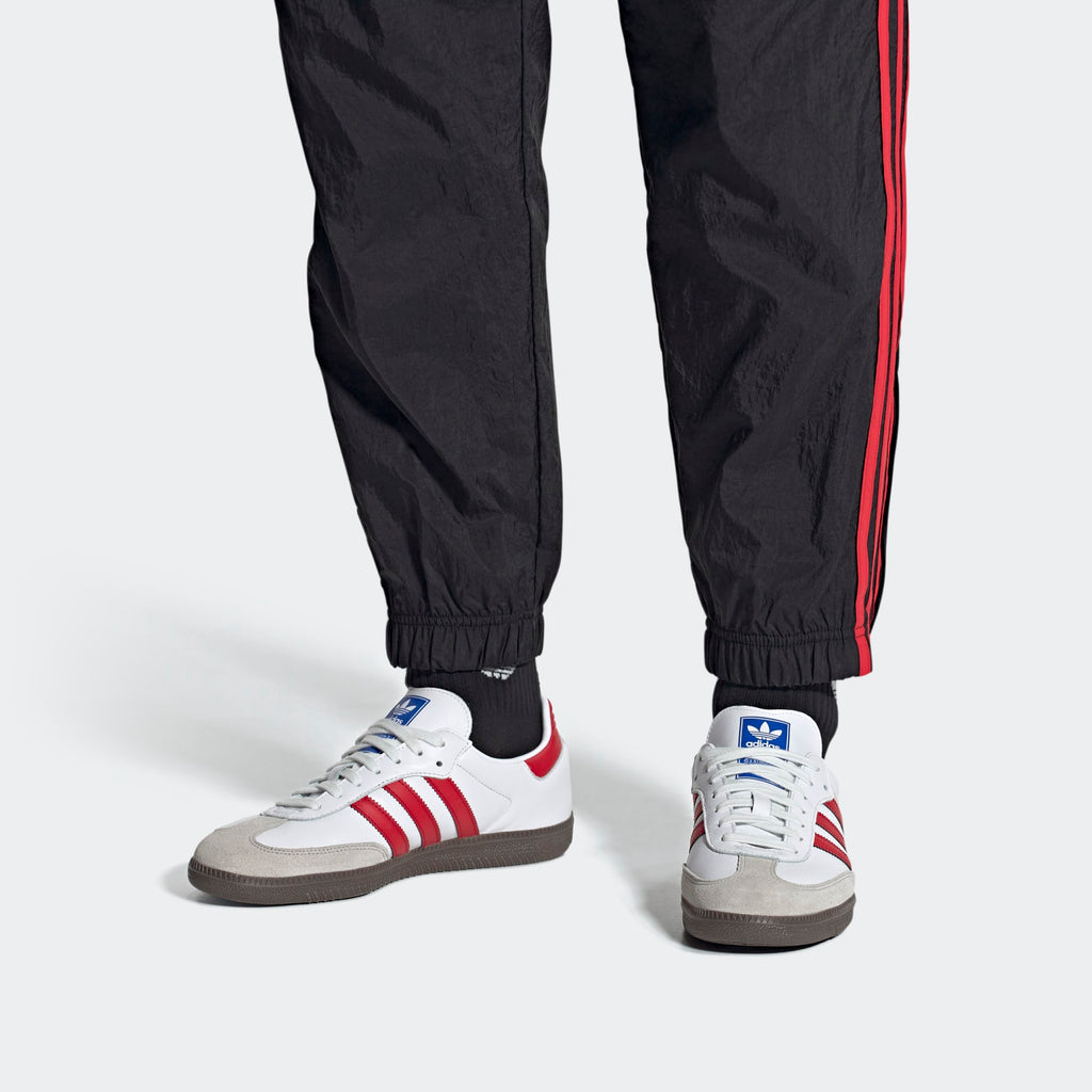 All About Adidas Samba OG White Scarlet red stripes
