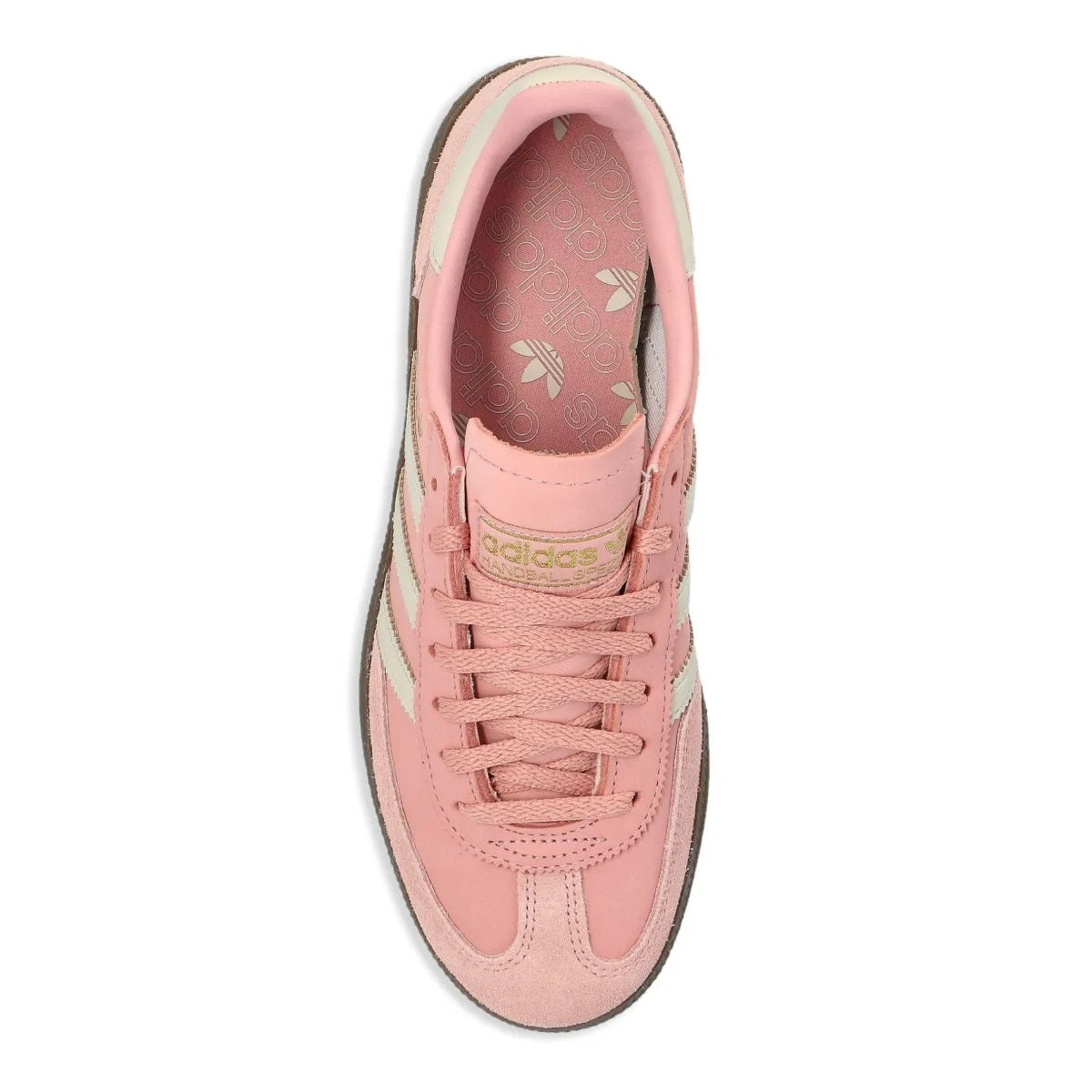All About Pink Adidas sneaker with three white stripes