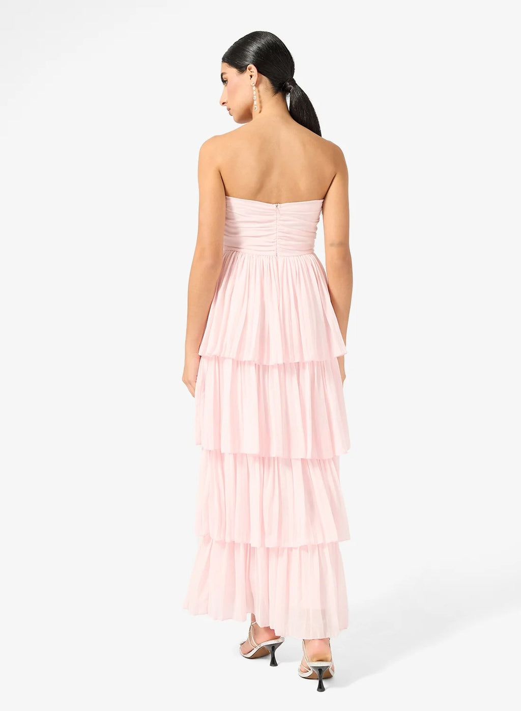 Bandeau Pleated Dress With Layers