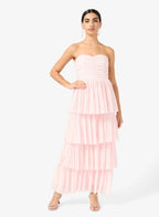 Bandeau Pleated Dress With Layers