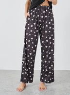 Button Front Short Sleeve Top and Pyjama Set