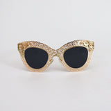 GOLD FRAME BLACK LENS