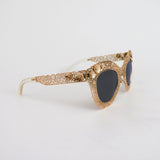 GOLD FRAME BLACK LENS