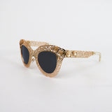 GOLD FRAME BLACK LENS