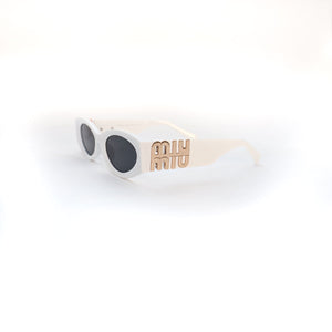 Sunglasses WHITE FRAME BLACK LENS