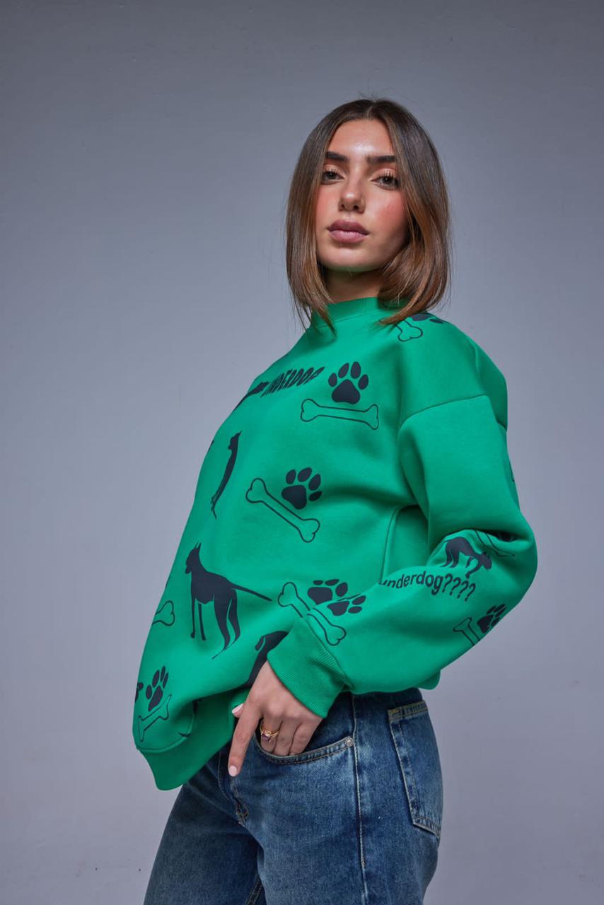 Sweatshirt - Green - Oversize - All About Eg