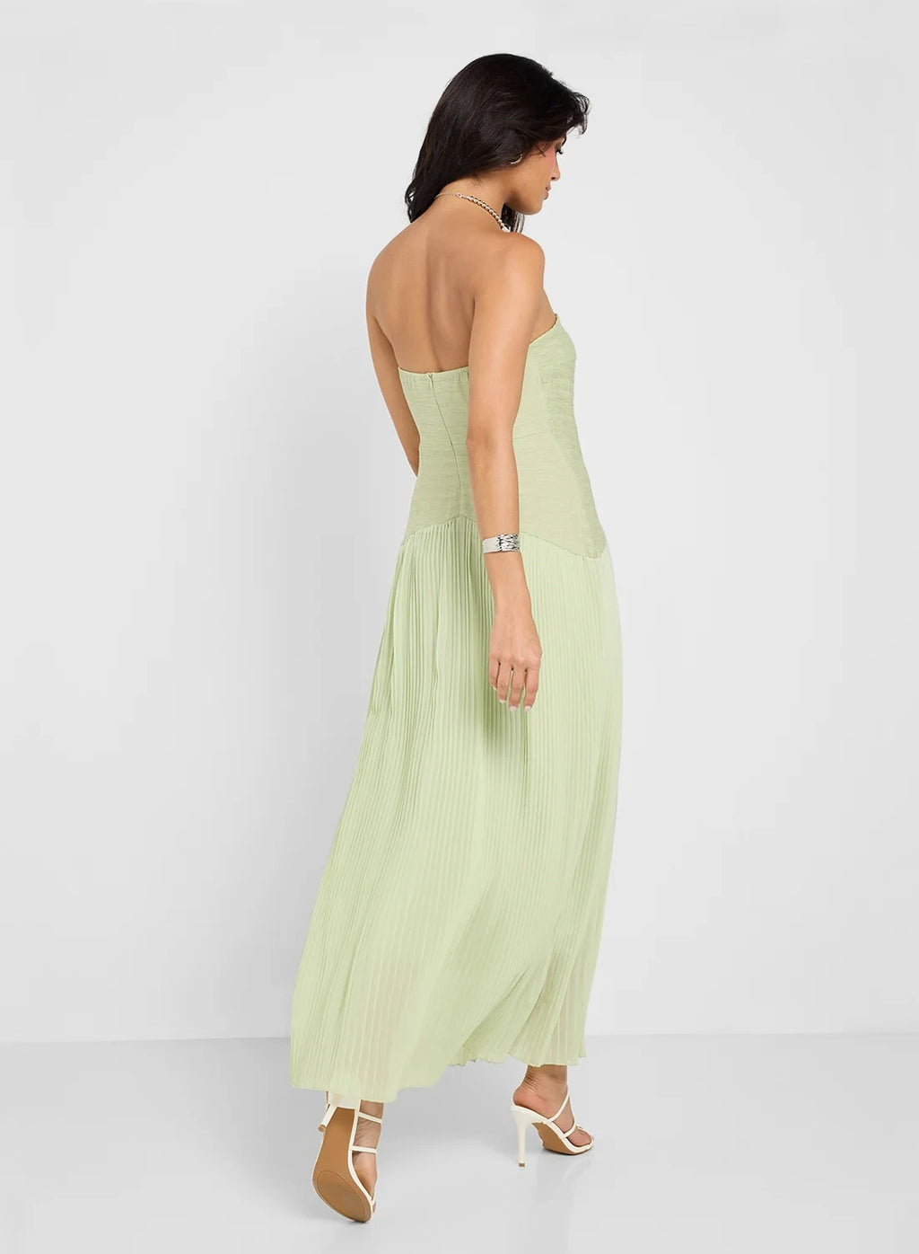 Pleated Strapless Dress