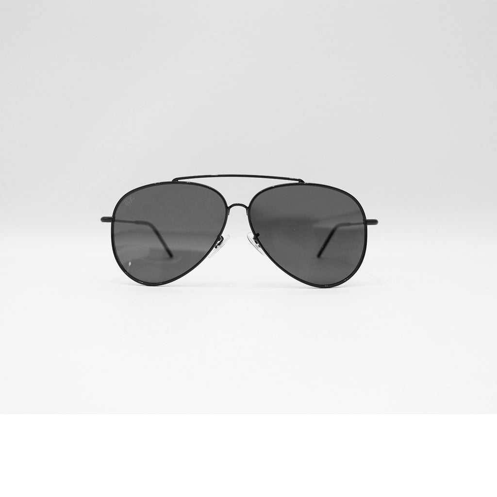 RAY-BAN AVIATOR REVERSE BLACK FRAME BLACK LENS - All About Eg