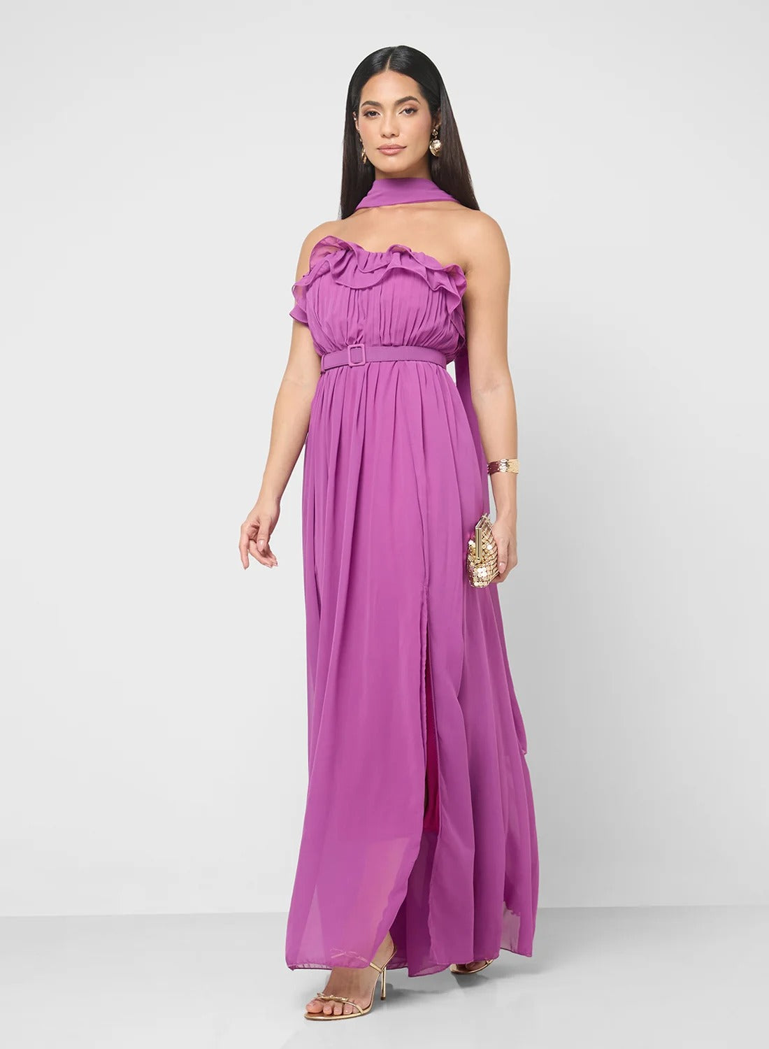 Ruffled Bandeau Dress