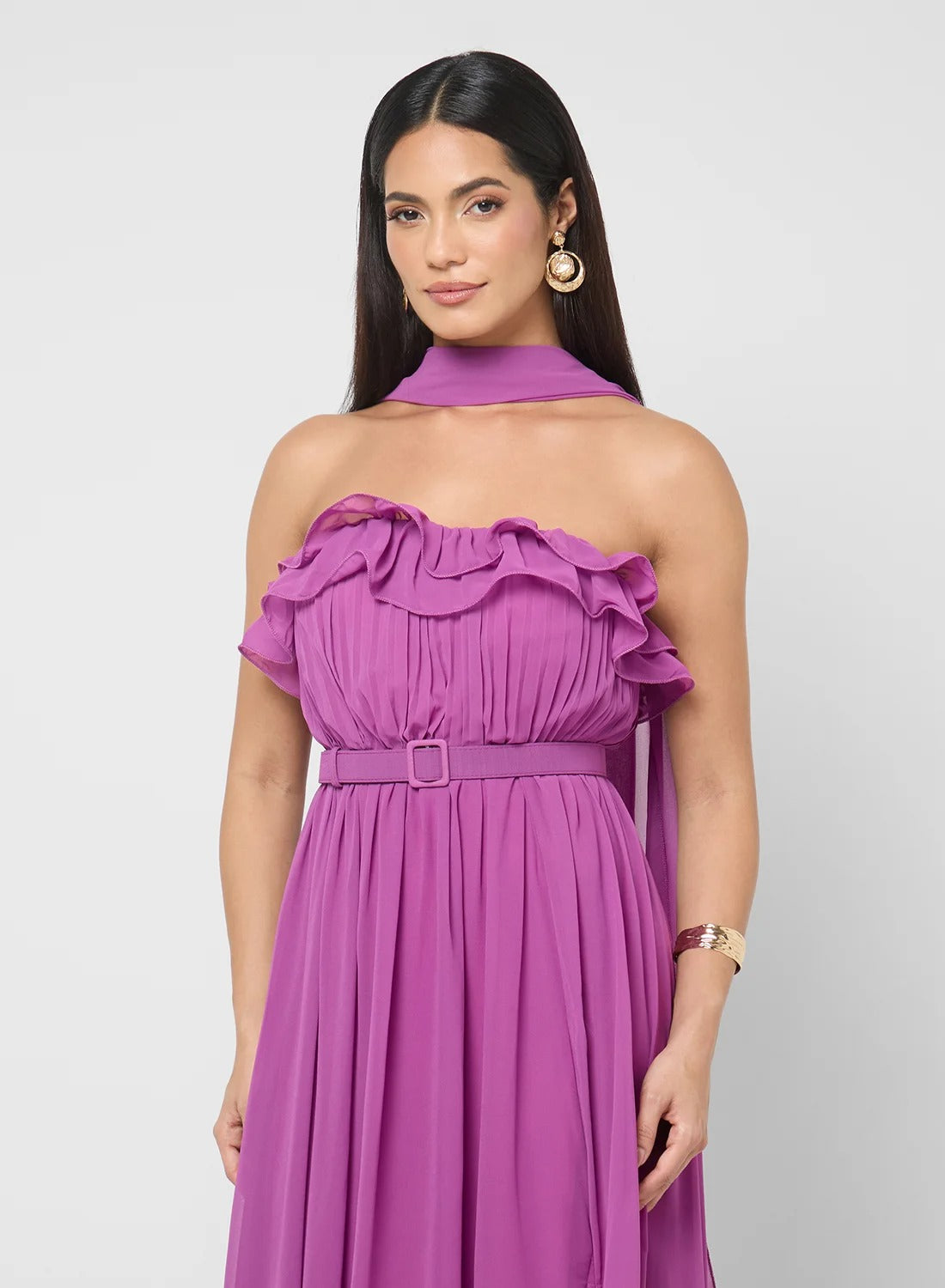 Ruffled Bandeau Dress