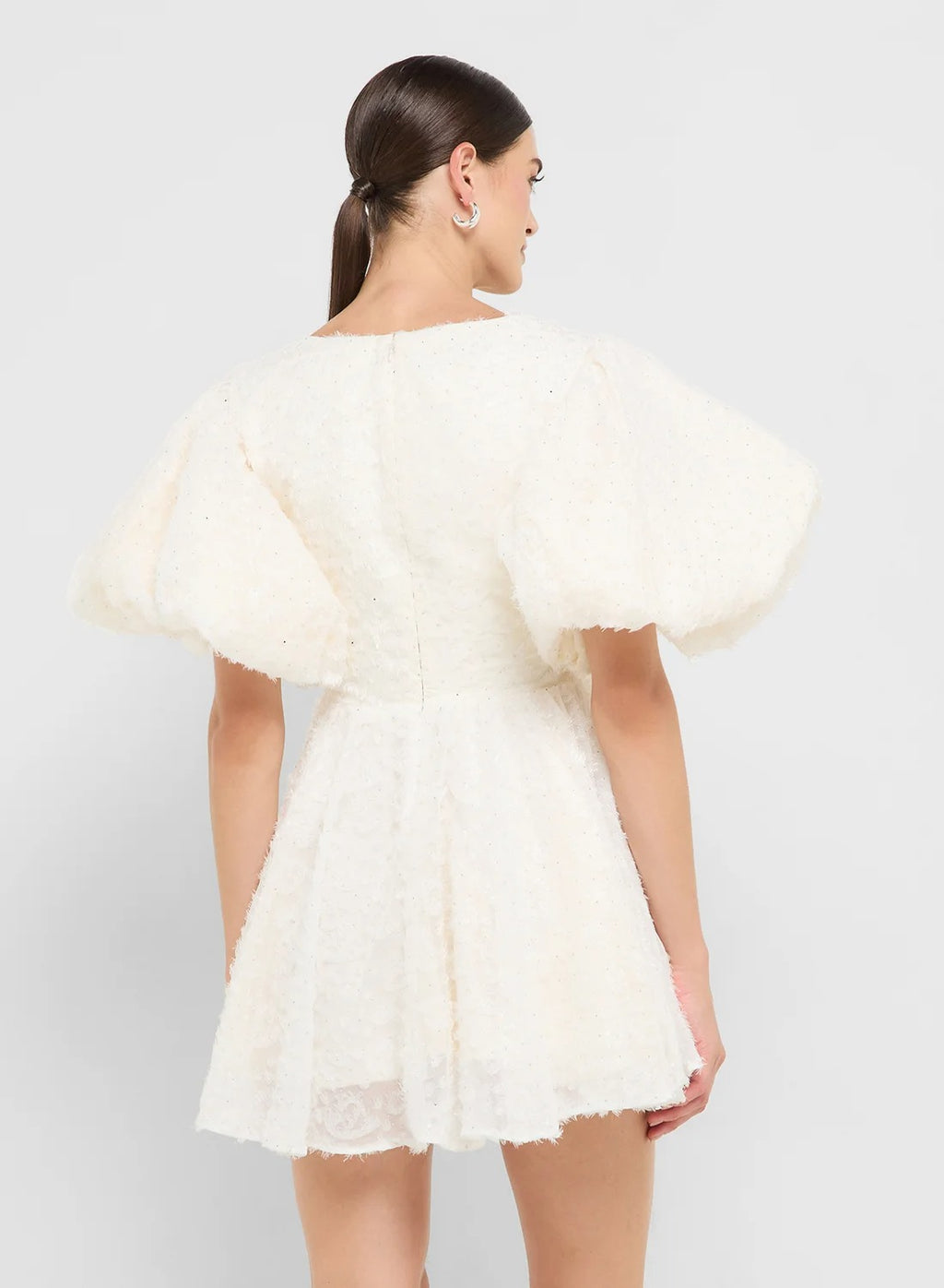 Puff Sleeves Baby Ruffle Skater Dress
