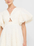 Puff Sleeves Baby Ruffle Skater Dress