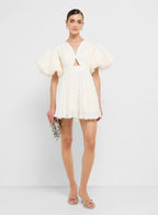 Puff Sleeves Baby Ruffle Skater Dress
