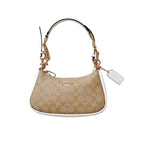Coach Teri Shoulder Bag In Signature Canvas White Khaki - All About Eg