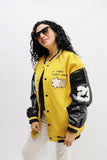 baseball jacket with leather sleeves - All About Eg