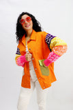 Long sleeve orange jeans jacket - All About Eg