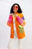 Long sleeve orange jeans jacket - All About Eg