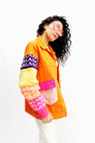 Long sleeve orange jeans jacket - All About Eg