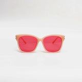 BEIGE FRAME RED LENS