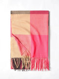 Color Block Fringe Trim Scarf - All About Eg