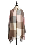 Tassel Decor Color Block Scarf - All About Eg