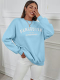 Drop Shoulder Letter Graphic Sweatshirt - All About Eg