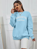 Drop Shoulder Letter Graphic Sweatshirt - All About Eg