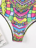 Multi colors bikini one piece - All About Eg