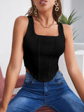 Square Neck Hanky Hem Tank Top